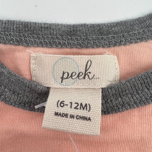 Peek Babies' Colorblock Wooly And Wild Mammoth Adventures Tee Coral 6-12M NWT - Picture 5 of 6